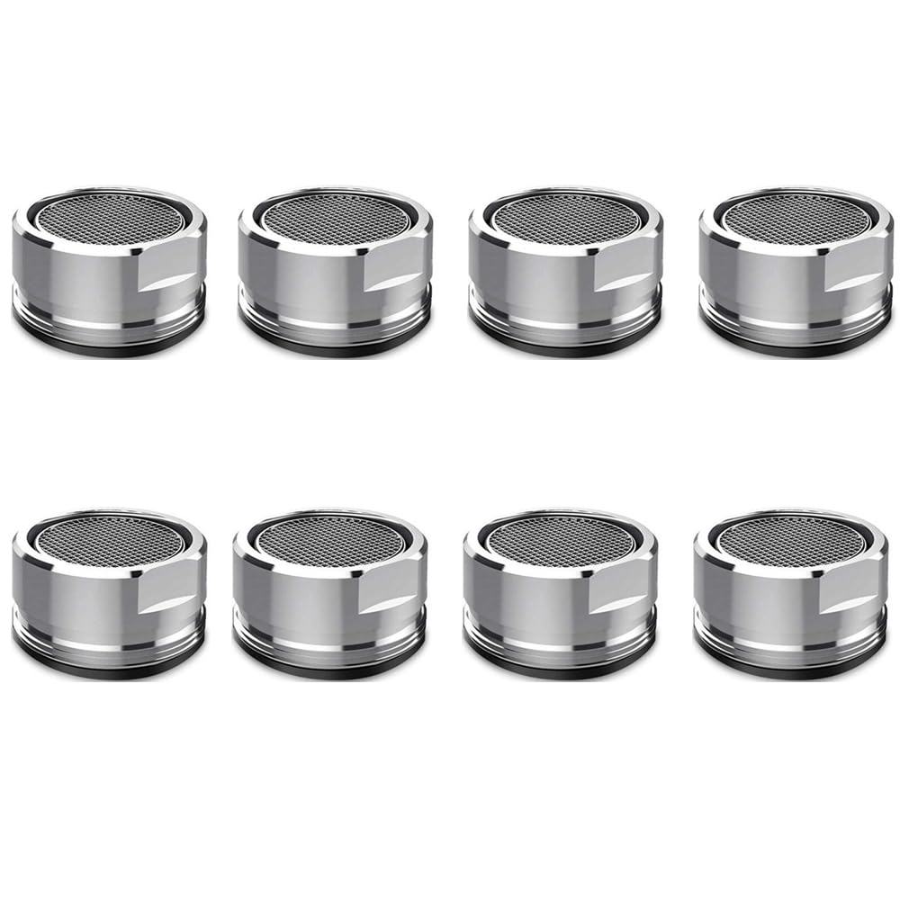 8 Pcs Water Saver Spout Filter Mesh Tap Head Faucet Aerator Replacement Parts Insert Nozzle Kitchen Bathroom Shower Sink Basi 24mm Tool Regulator Flow Silver 8Pcs 24mm