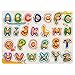 ROBOTIME Wooden Alphabet Peg Puzzle Board Easy-Hold Jigsaw Puzzle Toy ABC Best Birthday Gifts for Toddler Boy & Girl