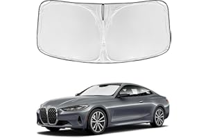 ZOIBV for BMW 4 Series 2021-2025 430i 440i i4 m4 330i Windshield Sun Shade - 4 Layers for Front Windows Shade Cover Custom Fit 4 Series Sun Visor 240T Retractable Shade Blocks UV Rays Car Accessories