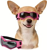 Enjoying Pink Small Dog Goggles UV Protection Adjustable Straps view 1