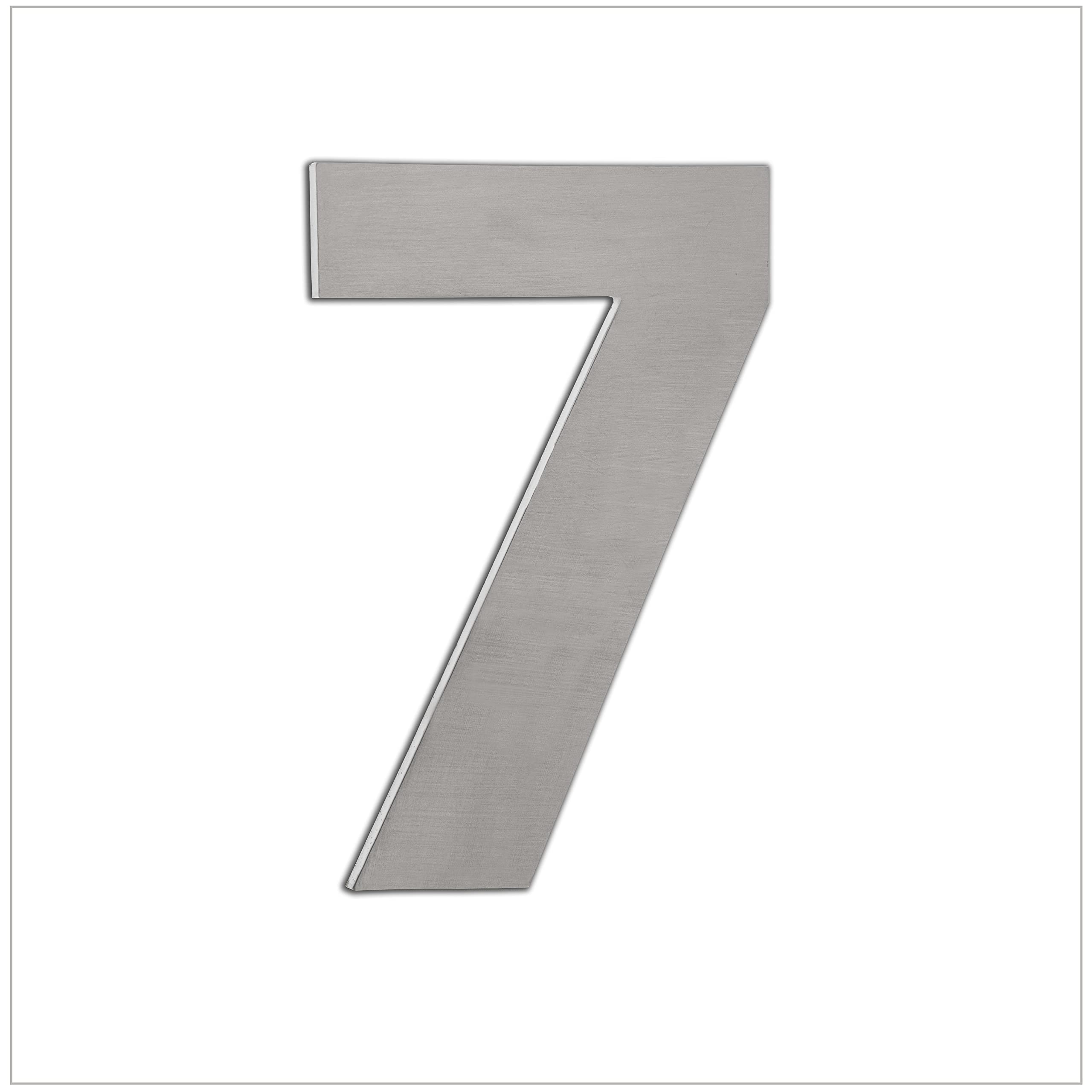 EVI Herrajes | House Number | 8cm Adhesive Stainless Steel Door Numbers | Waterproof | "7" Digit