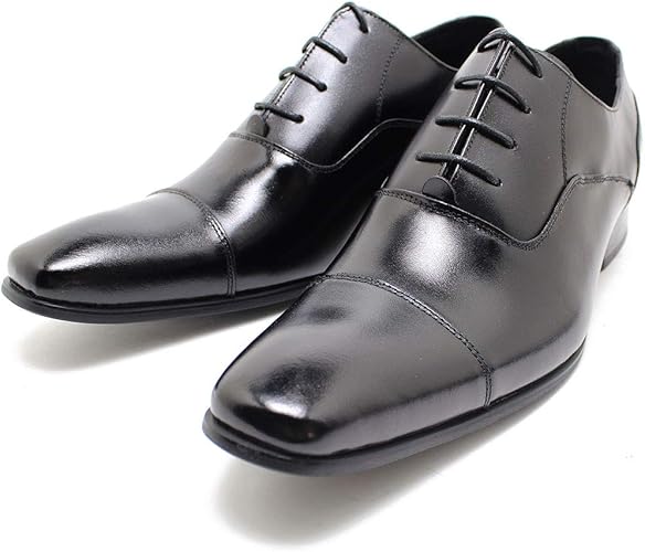 Amazon サラバンド 7770 日本製本革ビジネスシューズ ロングノーズ ストレートチップ ブラックレザー内羽 革靴 チゼルトゥ ドレス 仕事用 メンズ 28 0cmまで キングサイズ 5 Prime ビジネスシューズ