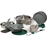 Stanley Base Camp Cook Set for 4 | 21 Pcs Nesting Cookware Made from Stainless Steel & BPA Free Material | Incl Pot, lid, Cut
