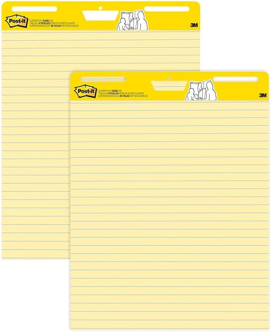 Post-it Super Sticky Easel Pad, 25 x 30 Inches, 30 Sheets/Pad, 2 Pads (561) & Super Sticky Easel Pad, 25 x 30 Inches, 30 Sheets/Pad, 2 Pads, Large White Premium Self Stick Flip Chart Paper : Office Products