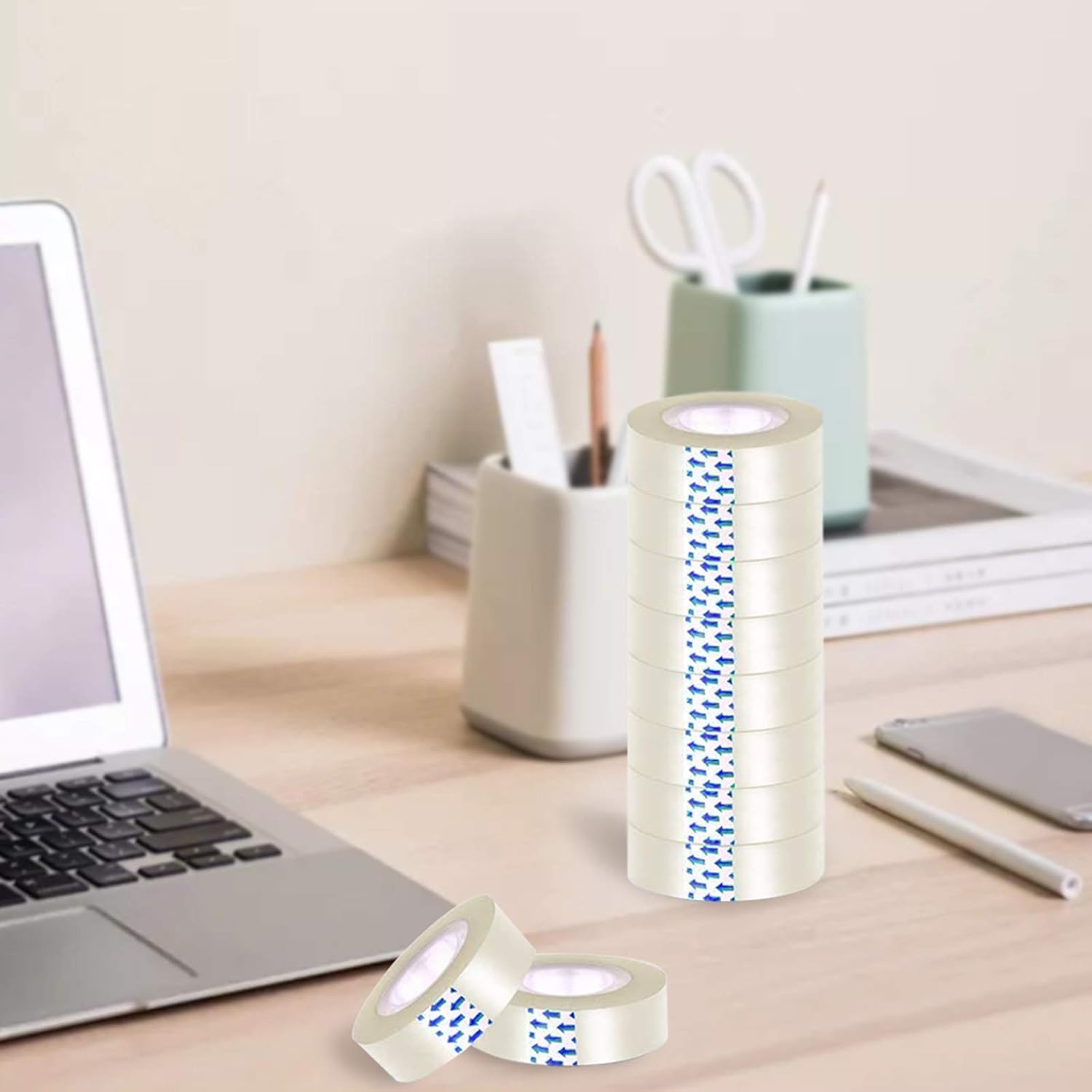 16 roll Transparent Tape Refills Rolls for Dispenser, Clear Tape for Office,Home,School,0.72inchx1200inch: Industrial & Scientific