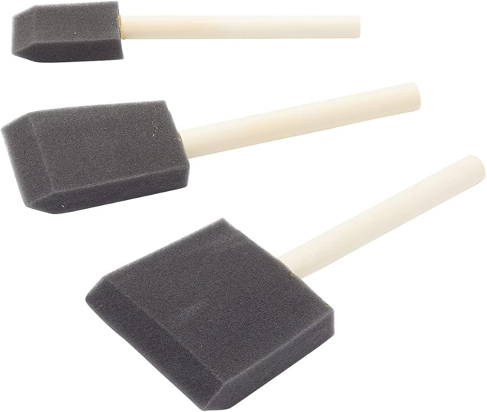 Fit For The Job 3 Piece Foam Paint Brush Set 1in 2in 3in