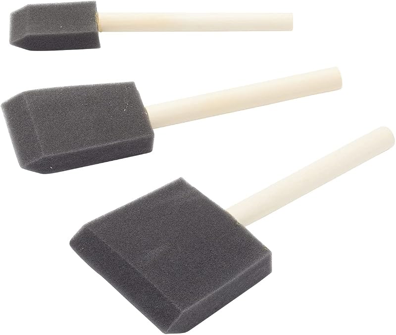 Fit For The Job 3 Piece Foam Paint Brush Set 1in 2in 3in