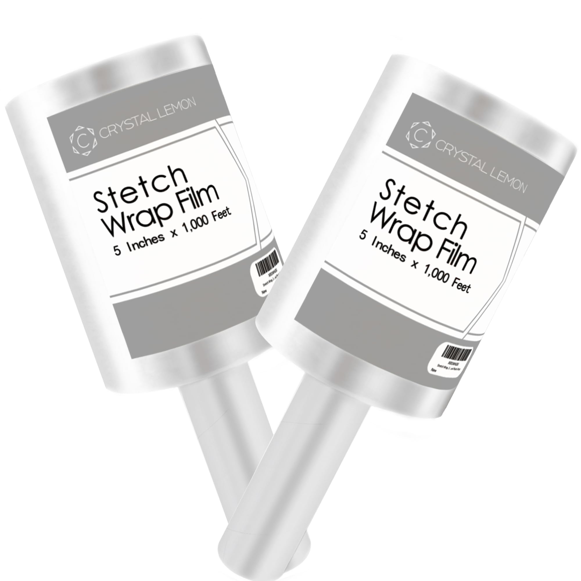 Pack of 2 Stretch Plastic Wrap Rolls, 80 Gauge, 12 cm x 254m, with Handles - Perfect for Small Items, Home Moving & Furniture Wrap