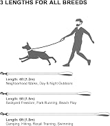 Taglory Dog Leads for Small Medium Dogs 2 cm Wide 1.2 m Tan Reflective view 7