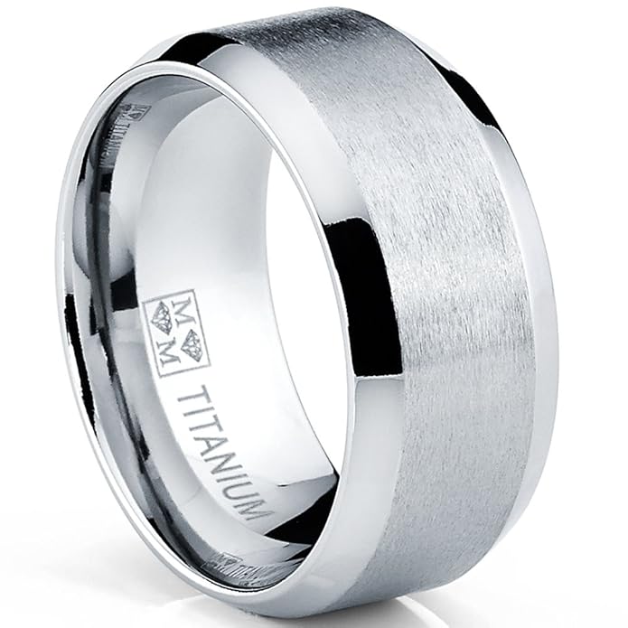 Ultimate Metals Co. 10MM Herren Gebürstet Titan Ehering,Bequemlichkeit