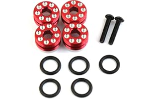 YOYOHOBBY Alloy Front Hub Nut Delrin Cap with O-Ring for Arrma Kraton 6S Mojave Outcast Felony Talion Infraction Typhon Upgrade Parts (Red)