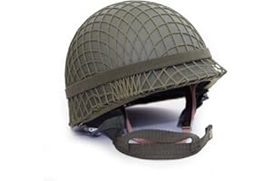 ACTJ.M WW2 US M1 Army Helmet with Cover Strap Double Shells Green WWII Reproduction