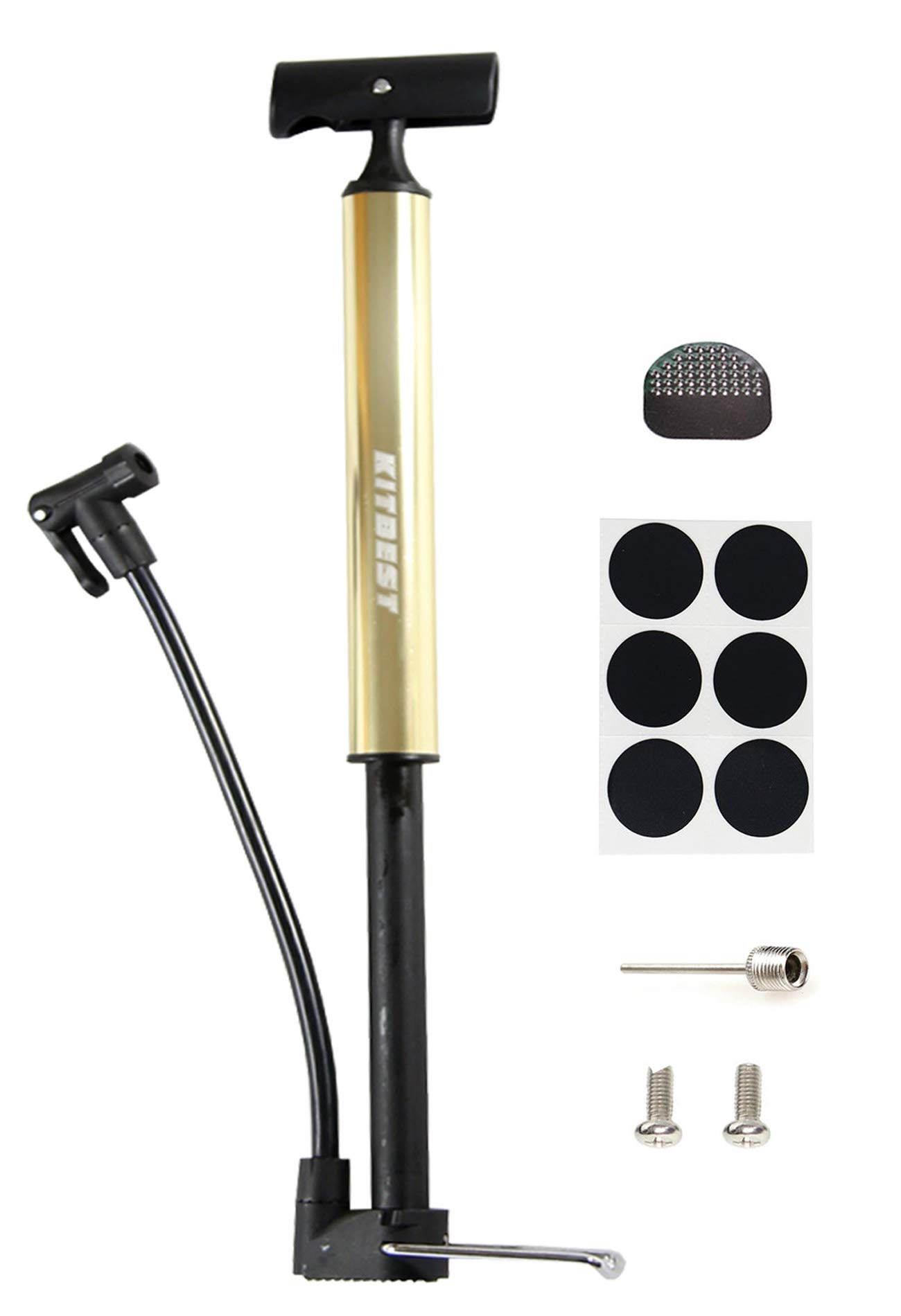 Kitbest Bike Pump, Portable Bicycle Floor Pump with Glueless Puncture