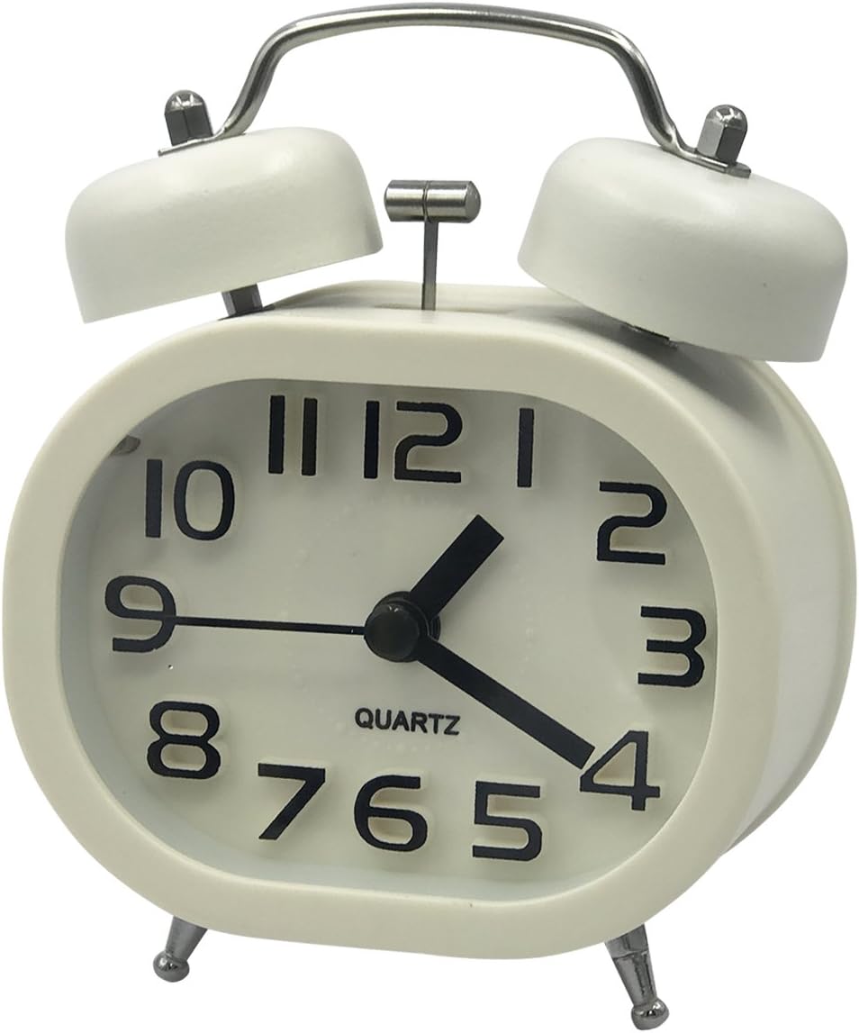 Coolzon® Retro Analog Alarm Clock 3" Twin Bell Quartz Alarm Clocks Non