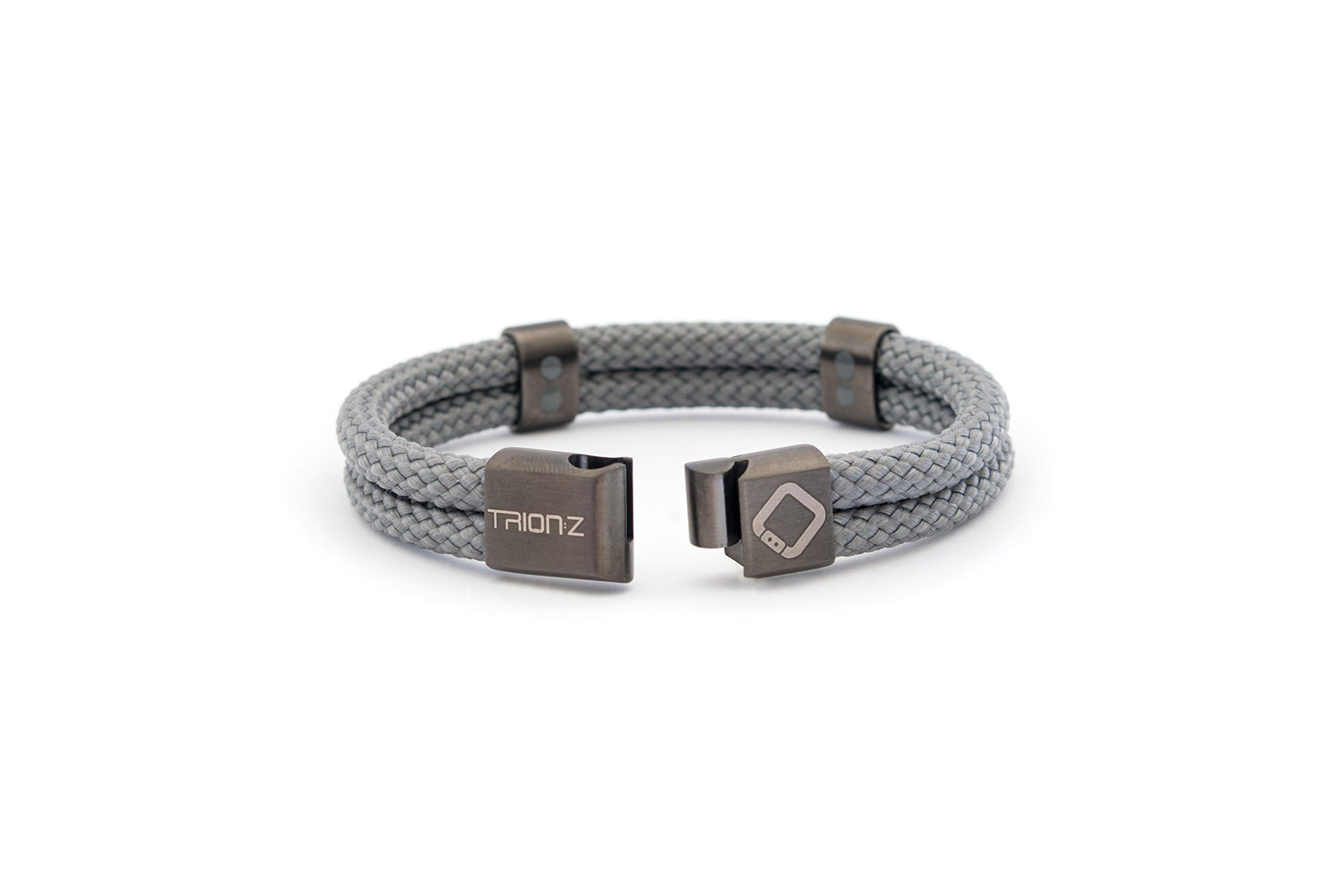 Trion:Z Zen Loop Duo Bracelets for Men and Women - Unisex Wristband (X-Large, Charcoal)