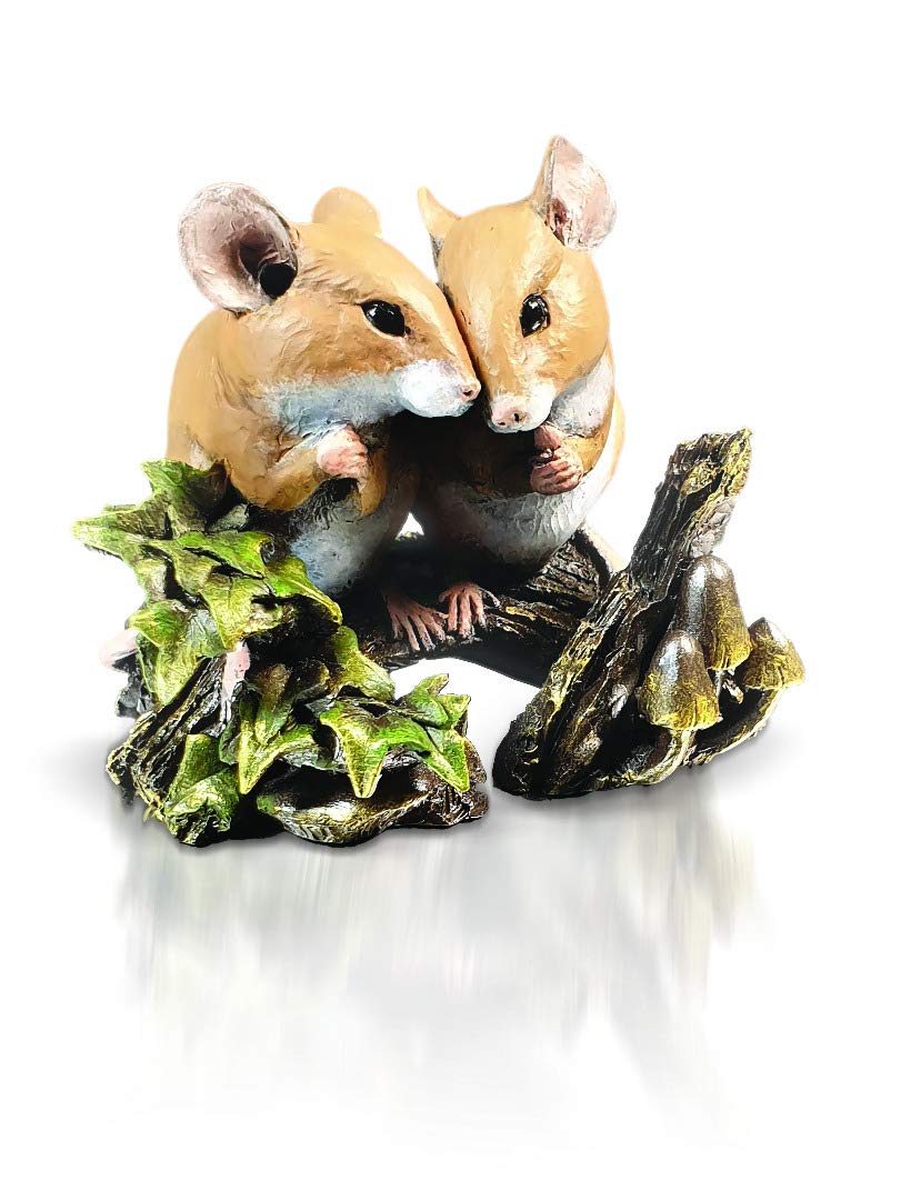 Richard Cooper Studio Cold Cast Bronze Woodland Couple Mice - Hand Painted by Michael Simpson