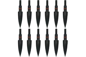 LeeMui 125 Grains Archery Field Points Practice Field Tips Archery Target Practice Hunting Arrow Tip for Recurve Compound Bow Screw-in Broadheads (Black-125grain5/16)