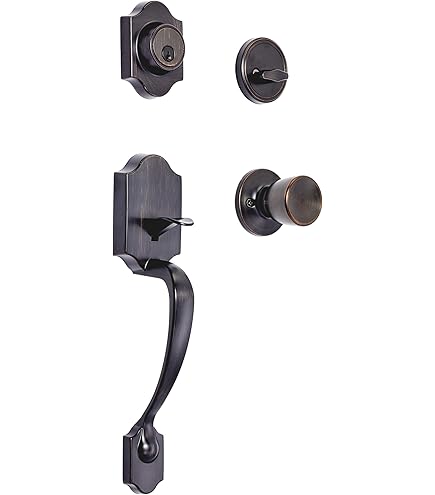 Schlage F60 V CAM 609 GEO Camelot Front Entry Handleset with