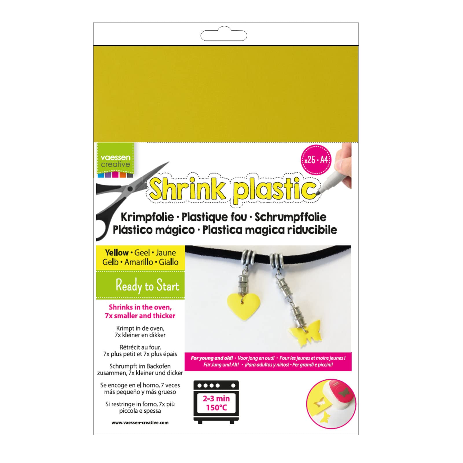 Vaessen Creative Shrink Plastic, 25 Sheets, 21 x 30 cm, Fun Arts and Crafts Projects for All Ages — image 1