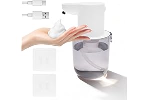 Automatic Soap Dispenser, Touchless Foaming Soap Dispenser with 4 Level Adjustable Foam, 400ml USB Rechargeable, Soap Dispens