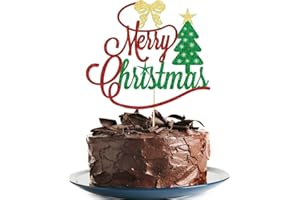 KLIONJOR Merry Christmas cake Toppers Glitter Eve Xmas Cupcake Picks for Celebrating Merry Christmas Theme New Year Holiday Party Cake Decorations Supplies ﻿ (1)