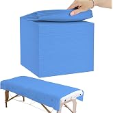 100 Pcs Disposable Bed Sheets 31" x 71" - Non-Woven Fabric Bed Covers for Spa, Massage, Beauty &amp; Tattoos - Breathable, Hygienic (Blue)