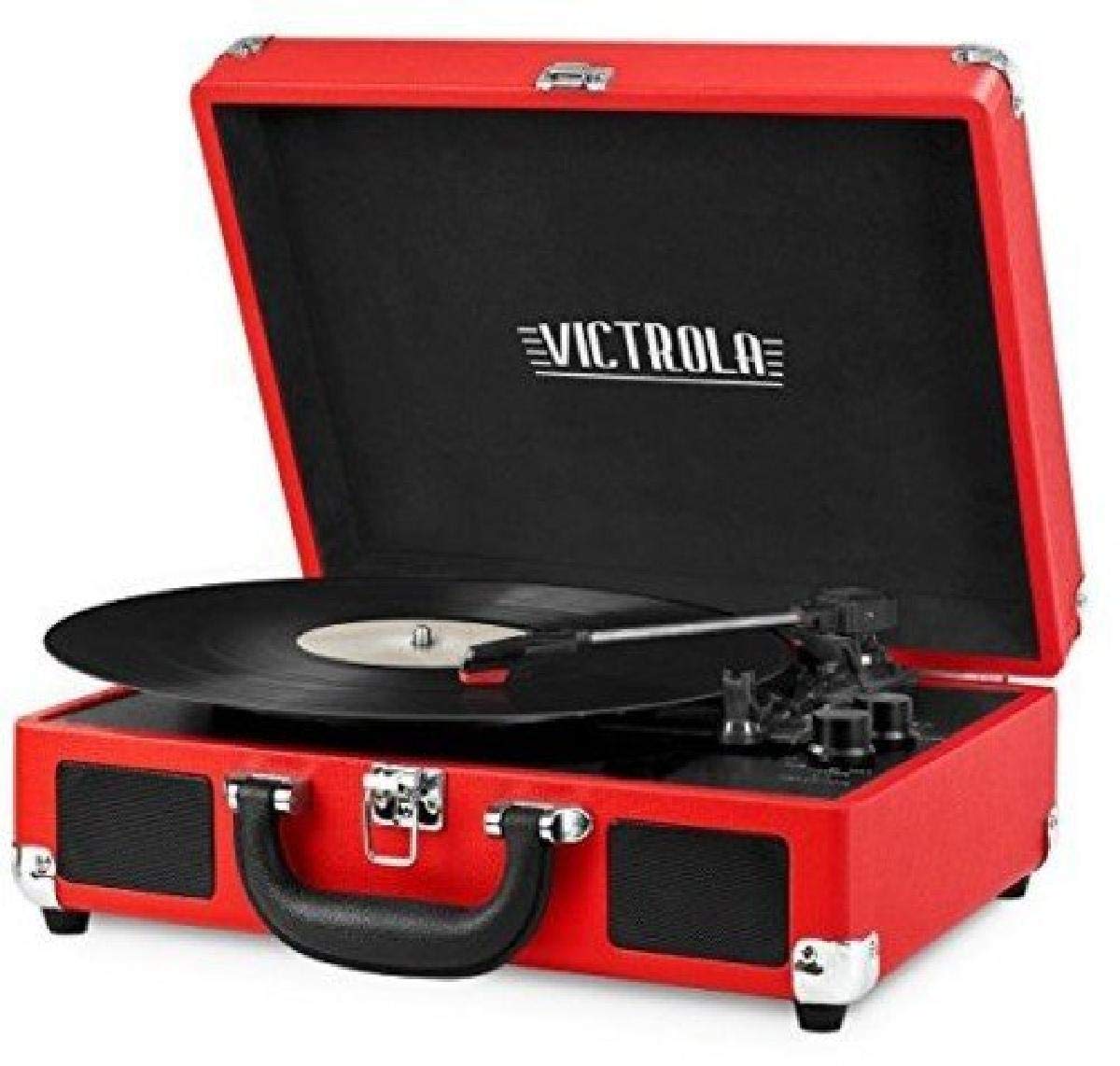 Victrola Vintage 3Speed Bluetooth Portable Suitcase Record Player with Builtin Speakers