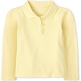The Children's Place Girls' Uniform Long Sleeve Ruffle Pique Polo