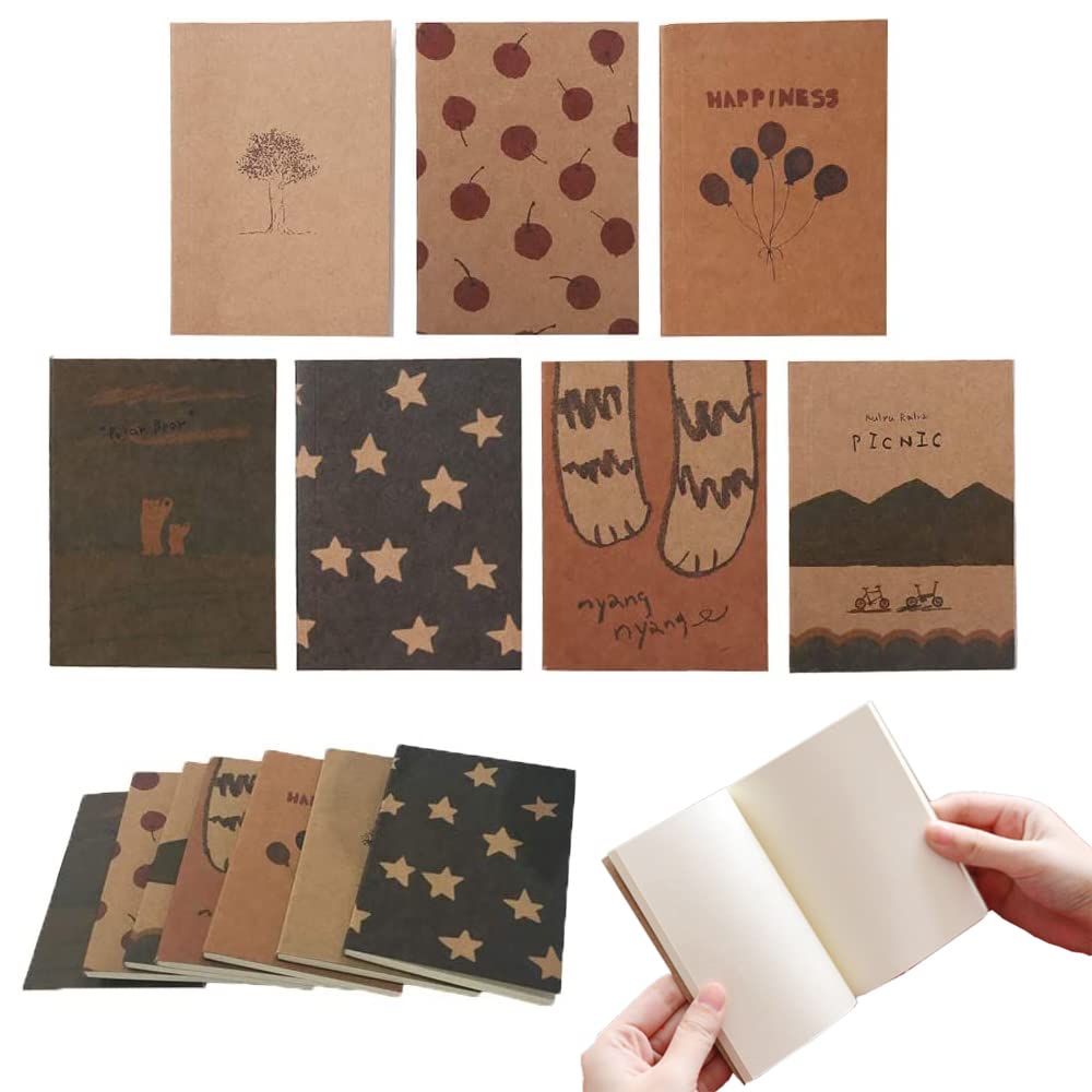 Shulaner Small Blank Notebooks Notepad Diary Journal - Passport Size Notebook, 12.5 x 9 cm, 40 Sheet Blank Pages, Pack of 14