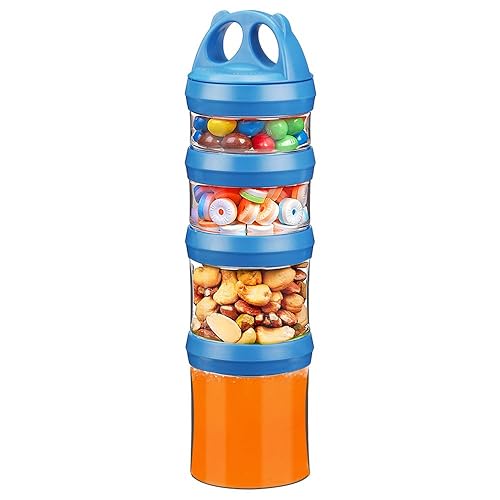 BeneLabel Stackable Food Storage Containers with Twist Lock System - BPA-Free Tritan Containers for Travel, Formula, Protein Powder, Snacks - Leakproof & Dishwasher Safe - 31 oz (Blue)