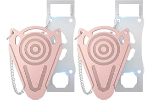 URGEEO Metal Portable Door Lock for Travel Hotel Room Safety - Hotel Door Locks for Travelers Door Lock Security, Extra Lock from Inside, Apartment Home Security Device Travel Essentials, Pink