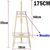 BRIEFNESS Wooden Easel Stand 150/175cm Adjustable Tripod Artist Studio Easel view 2