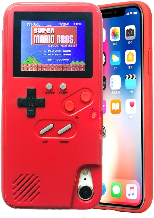 Amazon カラーディスプレイテトリスビデオゲームカバーケース Iphone用 Volmon Tpu 耐衝撃 Iphoneゲームコンソールケースカバー 3dギフト 子供 男の子 女の子 女性 男性 Iphone 6 6s 7 8 レッド Volmon ケース カバー