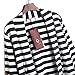 Merryfun Women's Elbow Patch Striped White Gray Cardigan Sweater 2XL