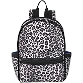 LeSportsac White Leopard Route Small Backpack, Black, Slate Grey &amp; Light Grey