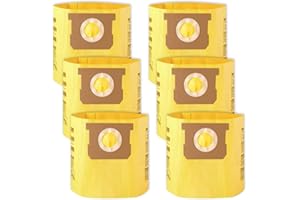 Tomkity 6 Packs Type D High Efficiency Filter Bags for 4 Gallon Wet/Dry Vacuums, Part #91964