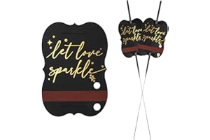MGWOTH 100 PCS Wedding Send Off Tags, “Let Love Sparkle” Gold Foil Stamped Metallic Sparkle Stick Sleeves with Match Striker Strips for Anniversary Parties Graduation Birthday Engagement Event