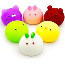 Amazon.com: 6 Pcs Mochi Squishy Toys for Kids Party Favors, Mini ...