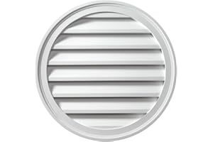 Fypon 22"W x 22"H x 1 5/8"P Brick Mould Style Round Louver, Functional