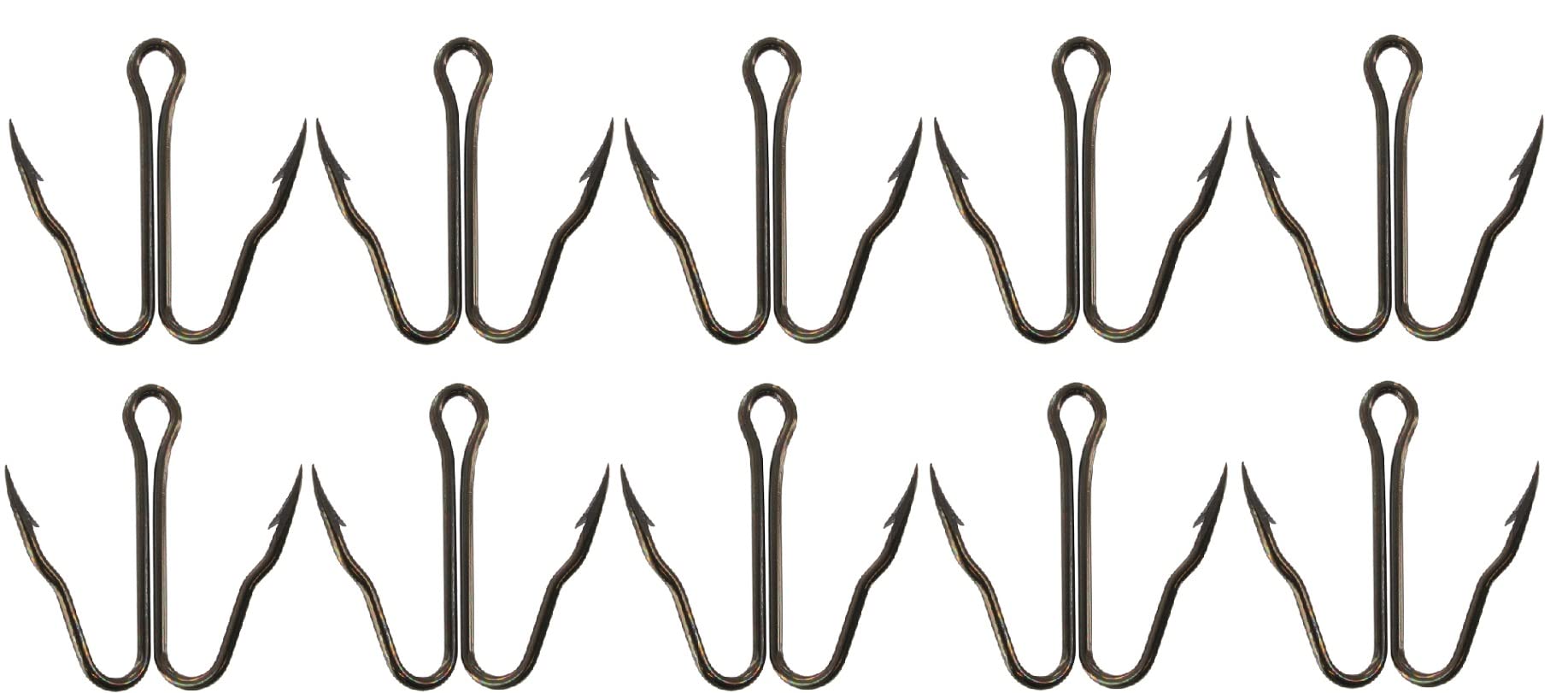 Set of 2 Jenzi Flash Hooks Size 2 4 6 8 10 Pieces Zander Pike Swallowing Hooks Twin Hooks Sharp Predatory Fish (Hook Size 6)