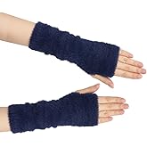 Long Keeper Fur Arm Warmers for Women Gril Winter Long Wrist Warmer Mink Like Velvet Fingerless Gloves Y2K Wrist Warmers