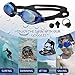 Swim Goggles + Ear and Nose Plugs - 3STN | Professional Athletic Glasses with UV + Leaking Protection, Fogproof, Mirrored for Pool, Outdoor, Triathlon | For Men, Women, Adults, Youth (black)