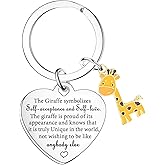 Nfyxcaz Giraffe Keychain for Women Men Gifts for Giraffe Lovers Inspirational Gifts for Daughter Son Encouragement Keychain Giraffes Stuff