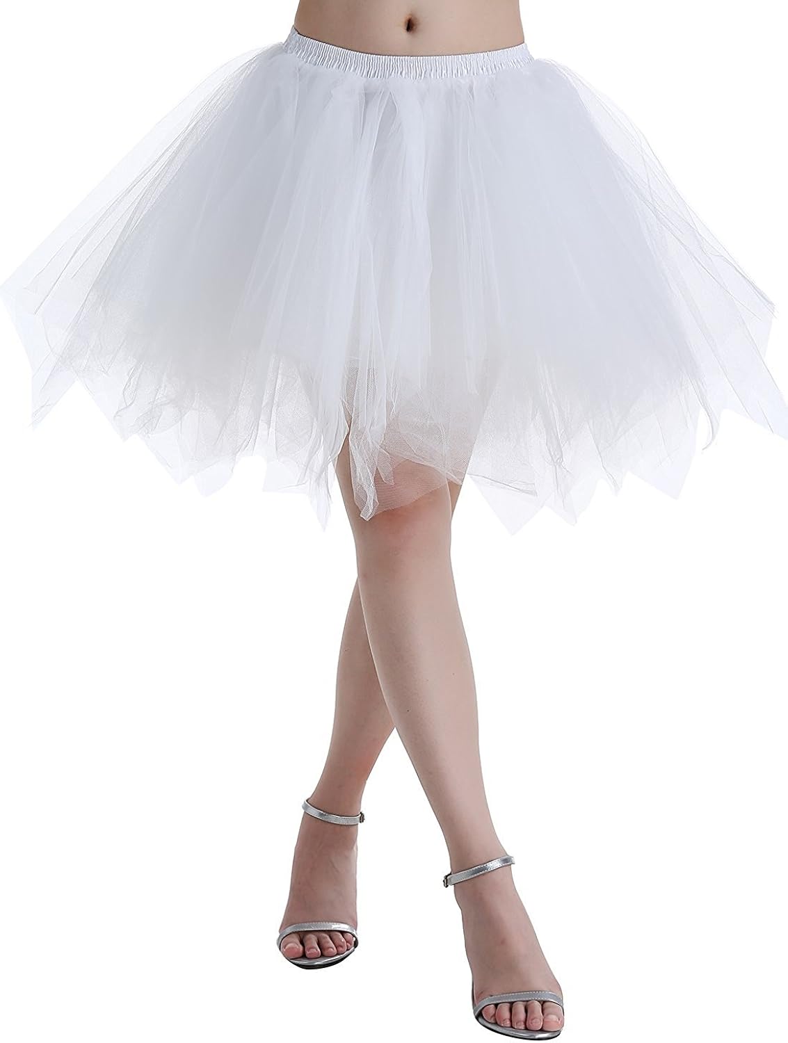 Adult Women 80's Tutu Skirt Layered Tulle Petticoat Halloween Tutu: Clothing