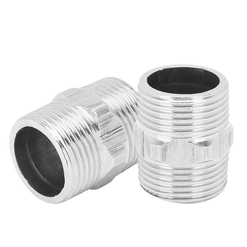 Cikonielf Stainless Steel Pipe Fittings 1In Male Thread to 1In Male Thread Hex Nipple Threaded Pipe Connector 2 Pcs