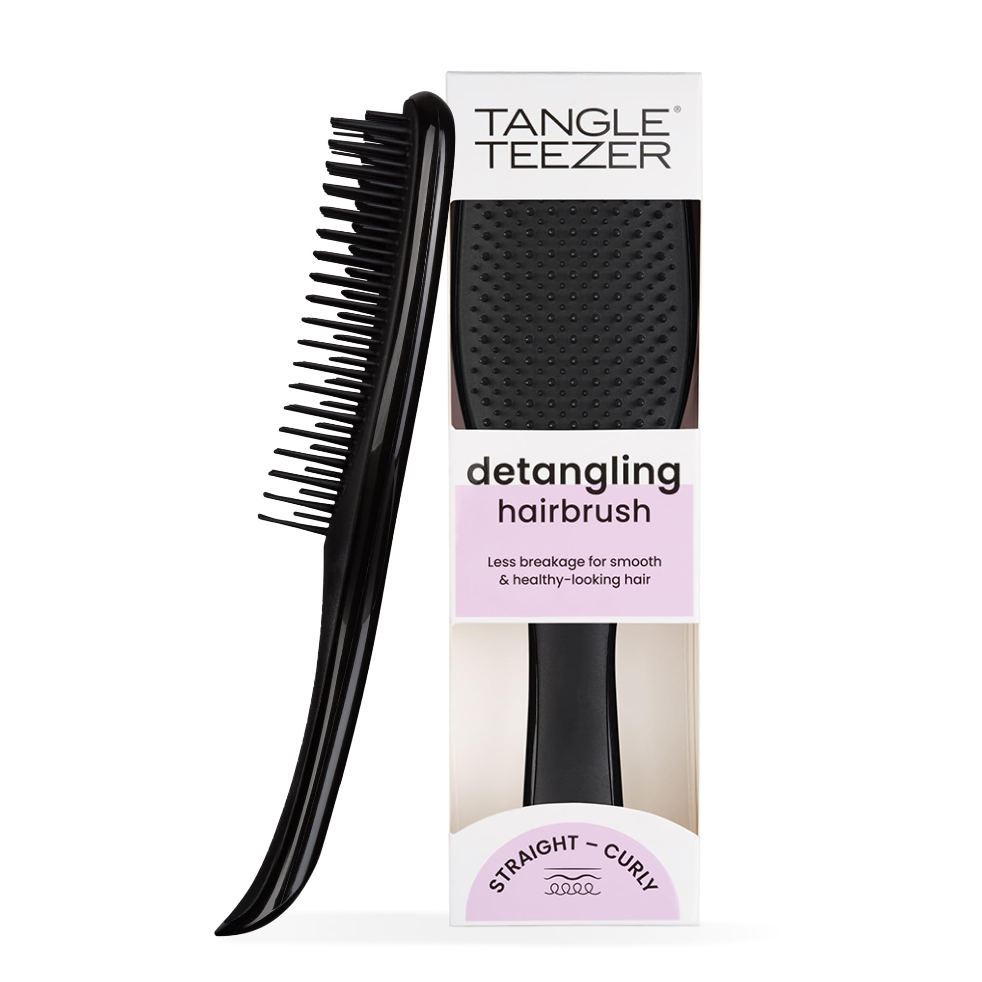 Tangle Teezer Ultimate Detangler Hairbrush - For Wet & Dry Hair - Detangling Brush for All Hair Types - Two-Tiered Teeth Reduce Breakage & Eliminate Knots - Liquorice Black