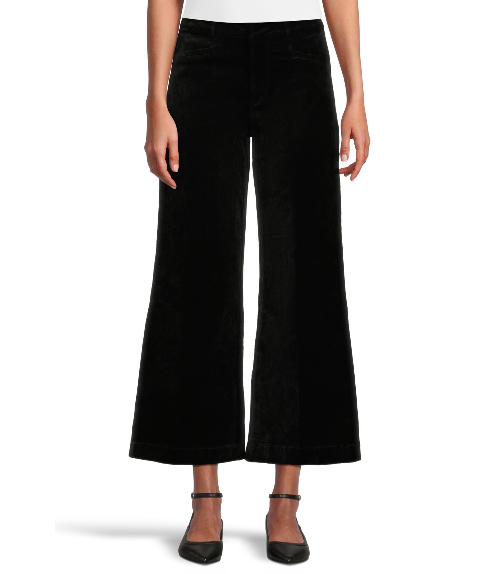 PAIGE Women’s Clean Front Anessa Trouser, Black Overdye