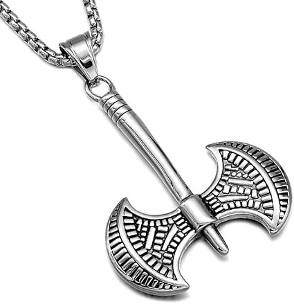 Daeou Herren Halskette Mann Anhanger Axt Halskette Edelstahl Doppelaxt Anhanger Mann Schmuck Freund Schicken Amazon De Sport Freizeit