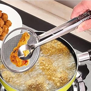 Cuchara de Filtro Multifuncional con Clip Food Ensalada de freír en Aceite de Cocina Filtro de Barbacoa Xinantime (A)