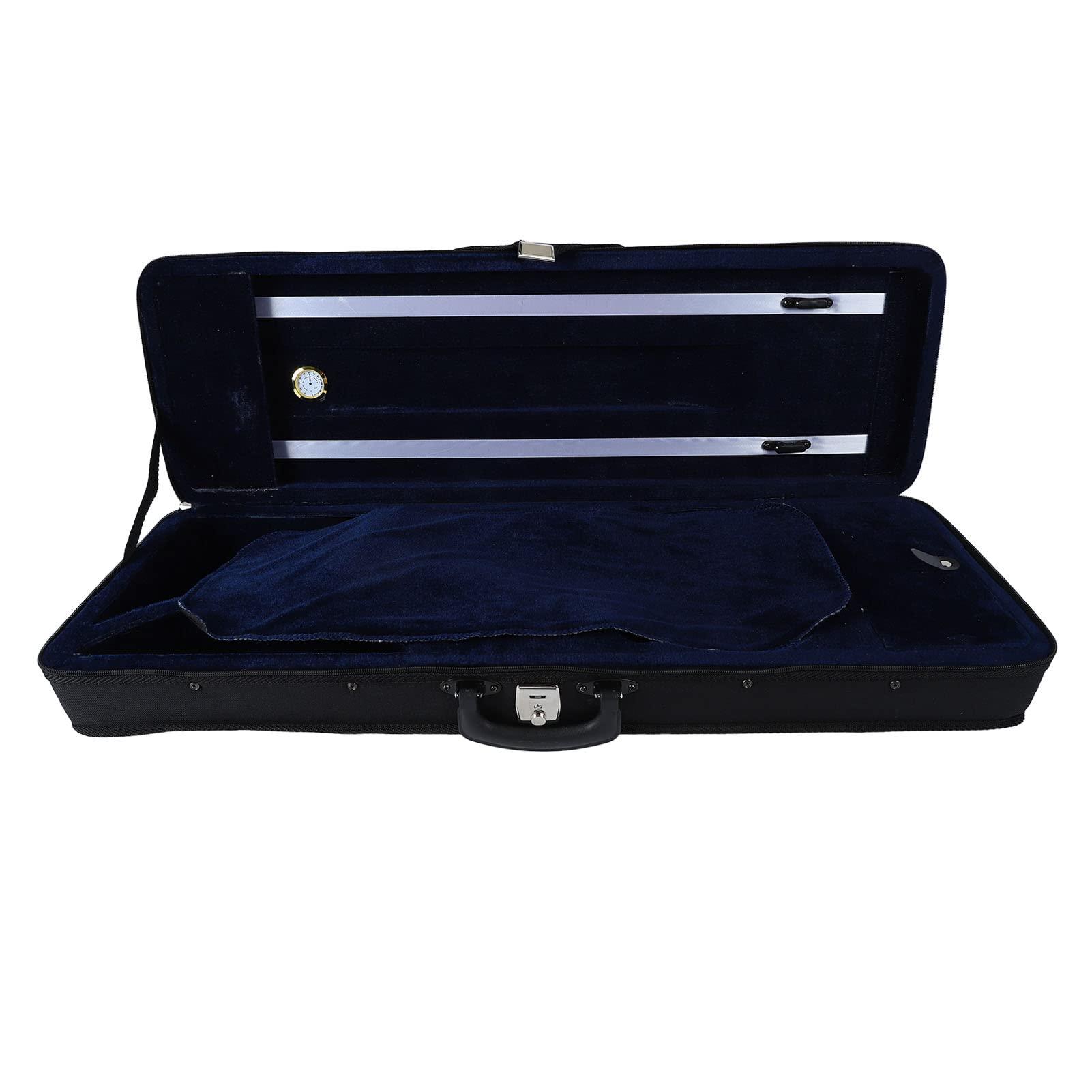 4/4 Full Size Violin Case, Oblong Shape Lighweight Violin Hard Case with Built in Hygrometer, Oxford Cloth Exterior, Thick Cotton Interior with A Metal Lock